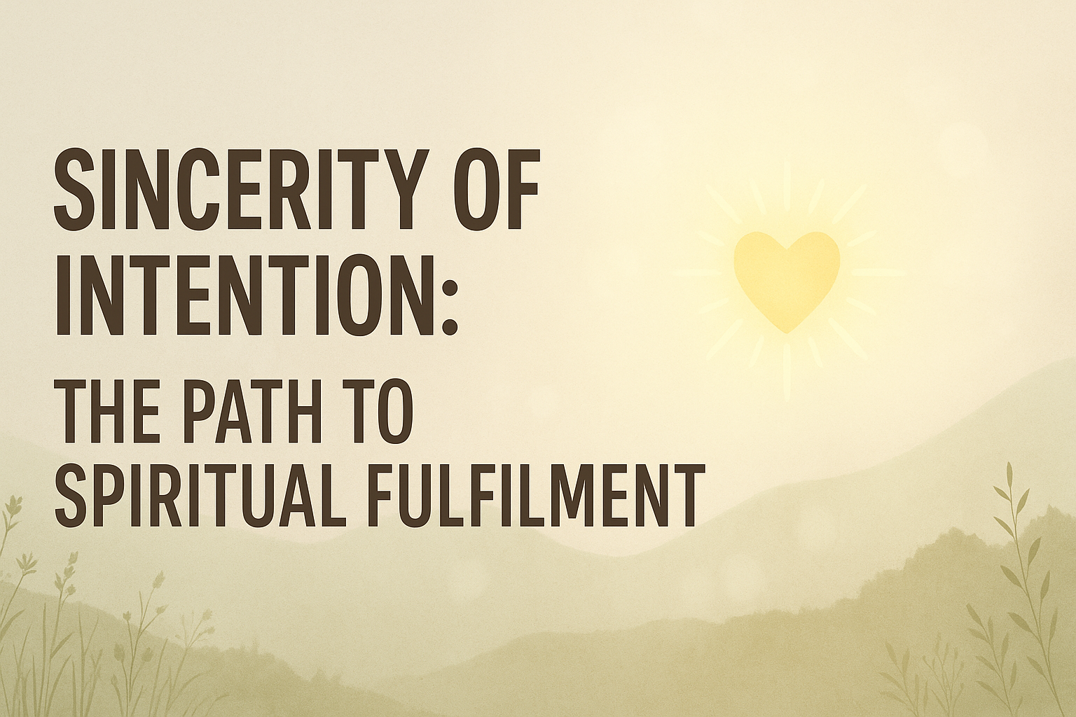Sincerity of Intention: The Path to Spiritual Fulfilment
